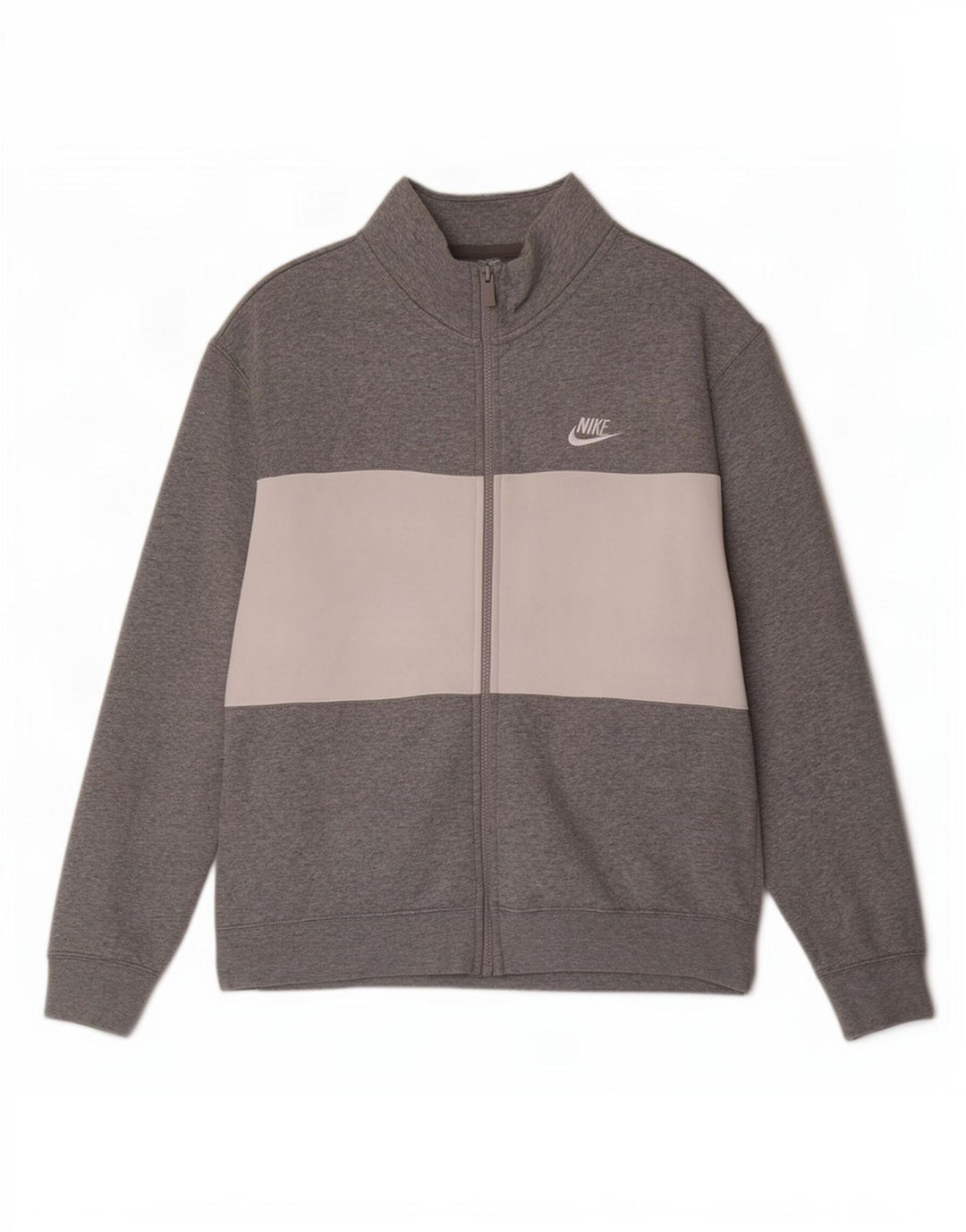 Giacca da tuta da uomo Nike in cotone color block grigio medio