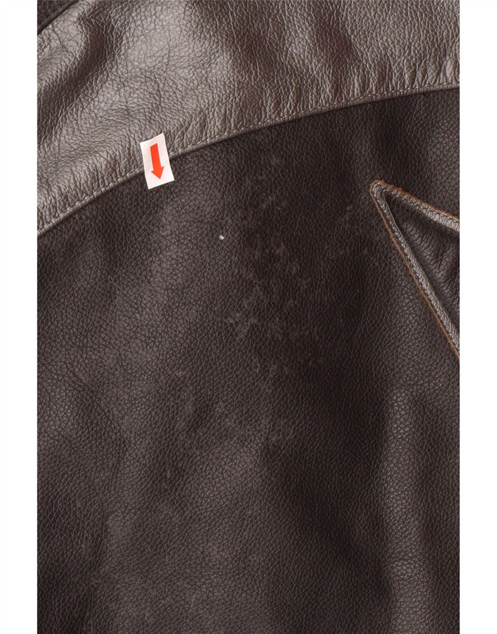 Giacca da corsa grafica da uomo DAINESE taglia 54 grande in pelle nera a blocchi di colore