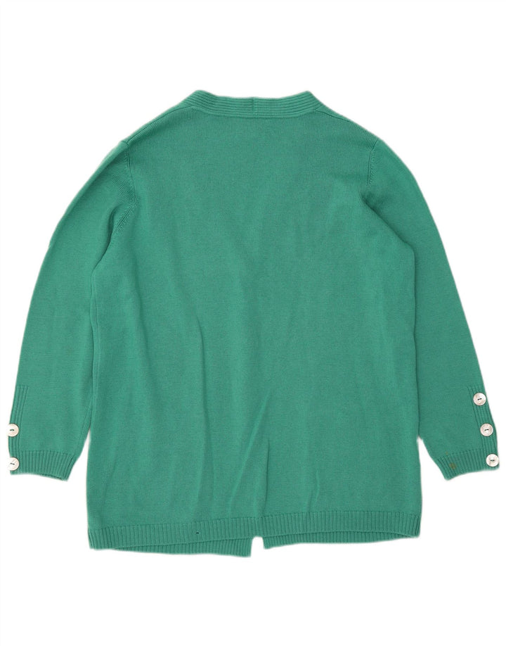 LUISA SPAGNOLI Maglione cardigan da donna UK 14 Lana verde medio