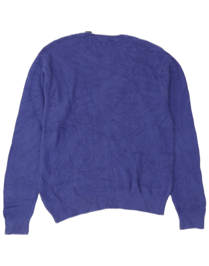 Maglione maglione girocollo da uomo CHAPS XL in cotone blu