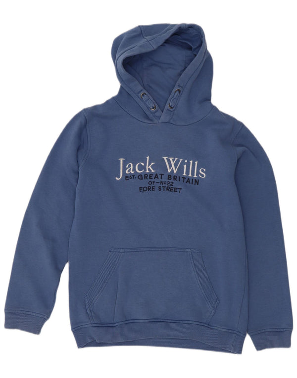 Maglione con cappuccio grafico da ragazzo Jack Wills 10-11 anni in cotone blu