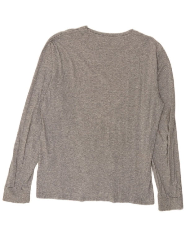 Levi's Top grafico da uomo a maniche lunghe in cotone grigio medio