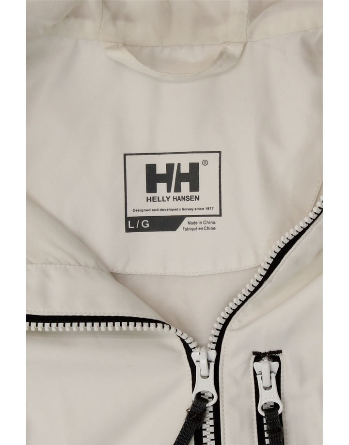 Impermeabile con cappuccio da donna Helly Hansen UK 16 Large Bianco
