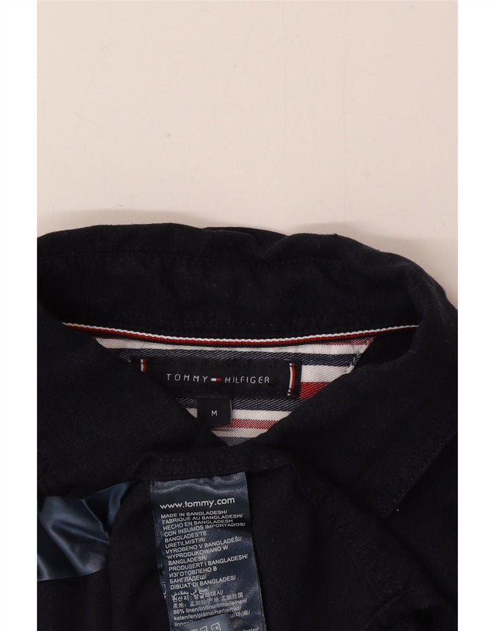 Camicia a maniche corte da uomo Tommy Hilfiger Lino medio blu navy