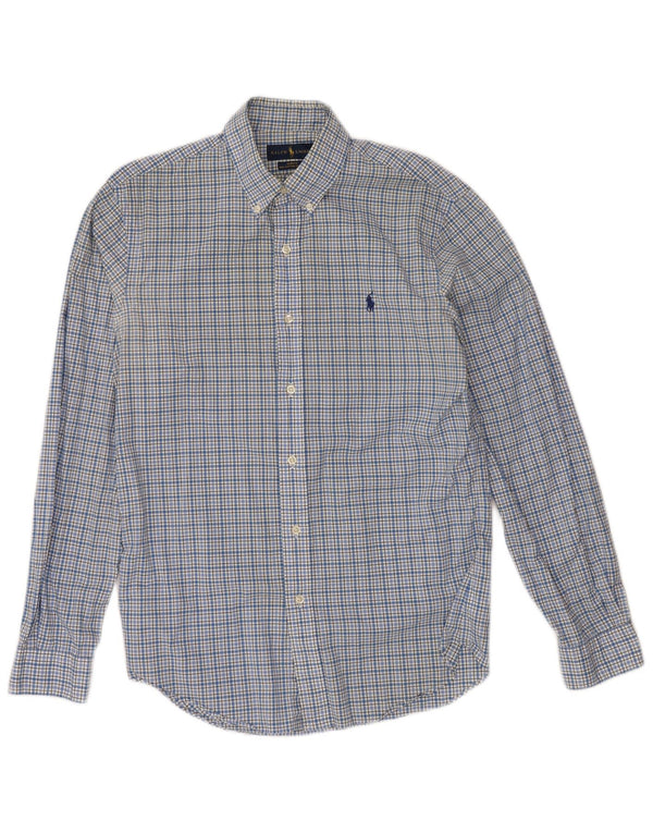RALPH LAUREN Camicia slim fit da uomo in cotone a quadri blu medio