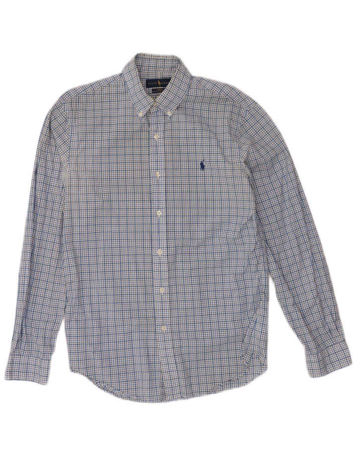 RALPH LAUREN Camicia slim fit da uomo in cotone a quadri blu medio