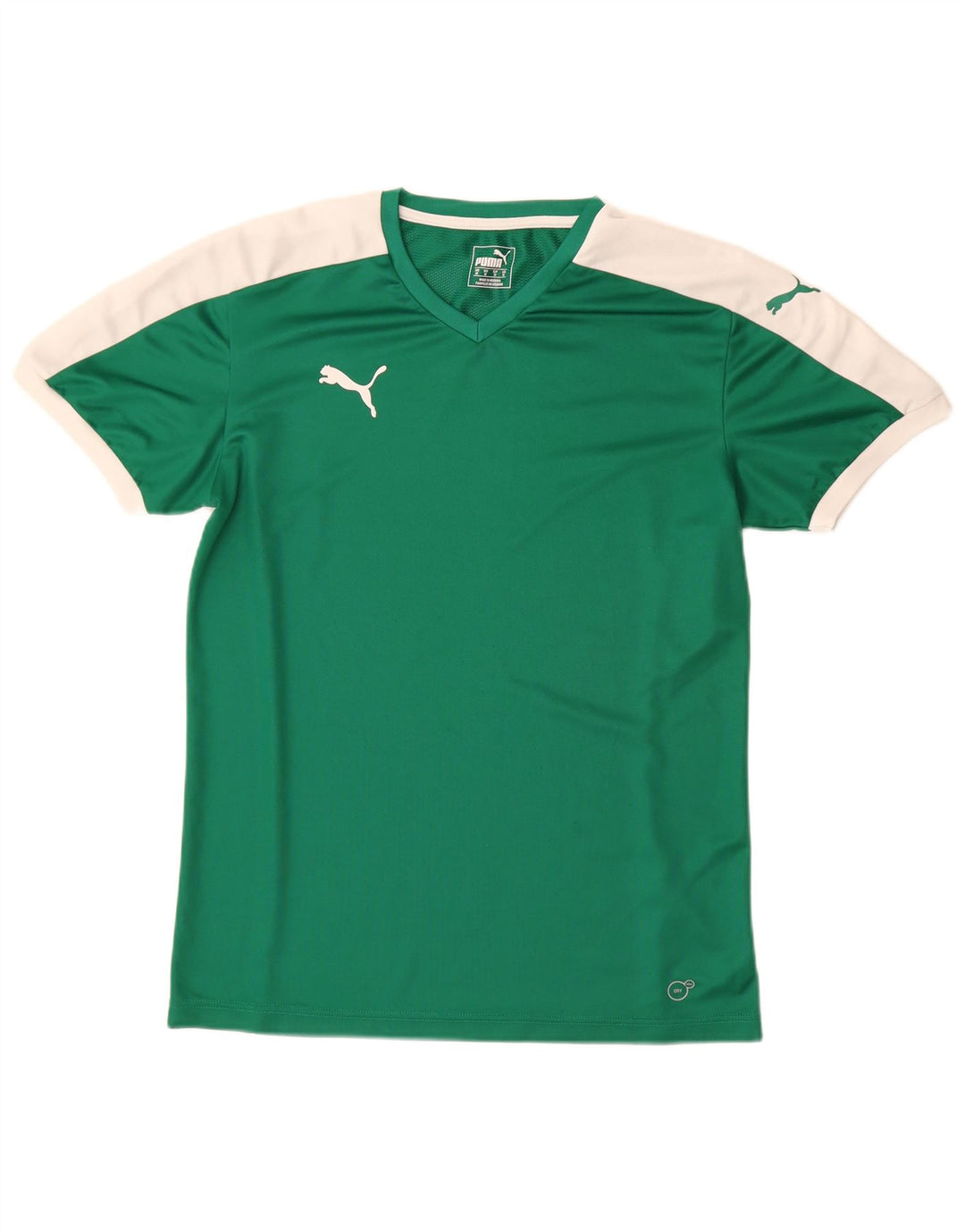 T-shirt grafica da uomo Puma Top verde medio color block