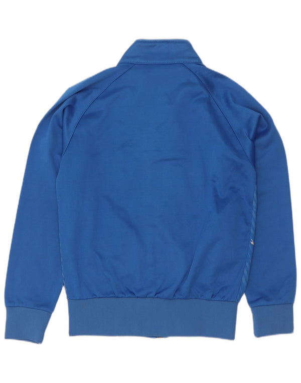 Giacca da ginnastica da uomo vintage in poliestere a righe piccole blu