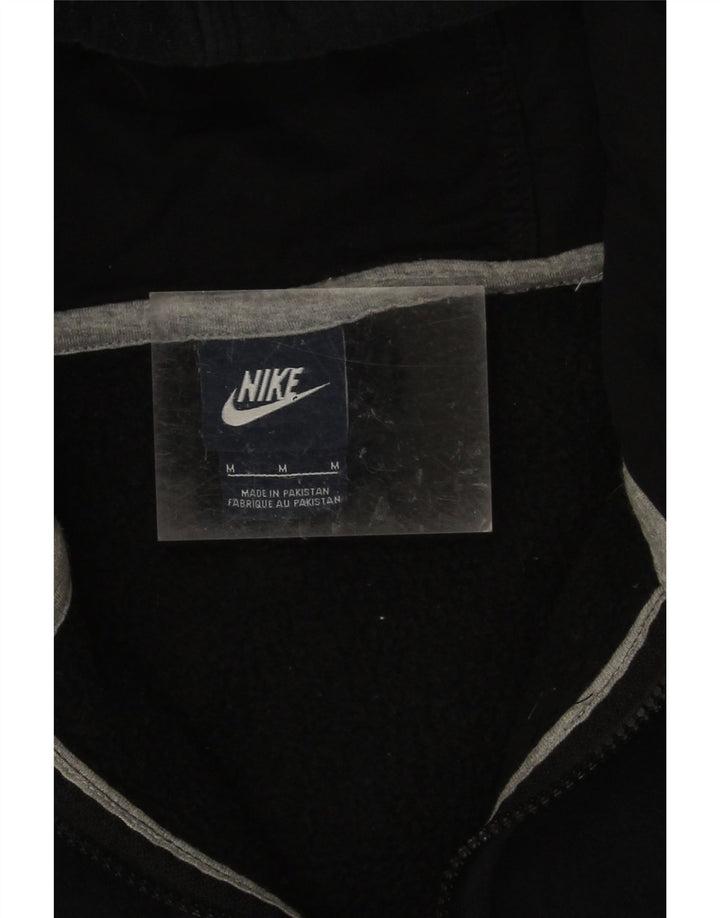 Felpa con cappuccio e zip Nike da uomo in cotone nero medio
