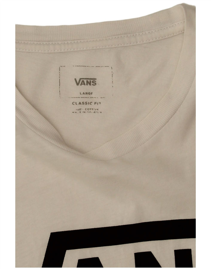 T-shirt grafica da uomo con vestibilità classica Vans, taglia grande, in cotone bianco