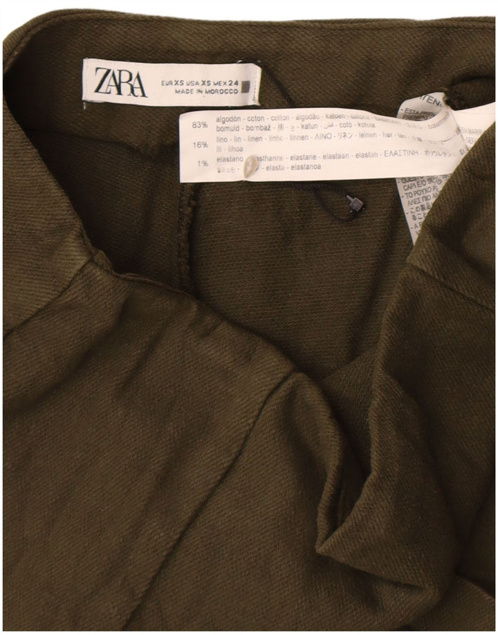 Pantaloni caldi da donna Zara XS W24 cotone kaki