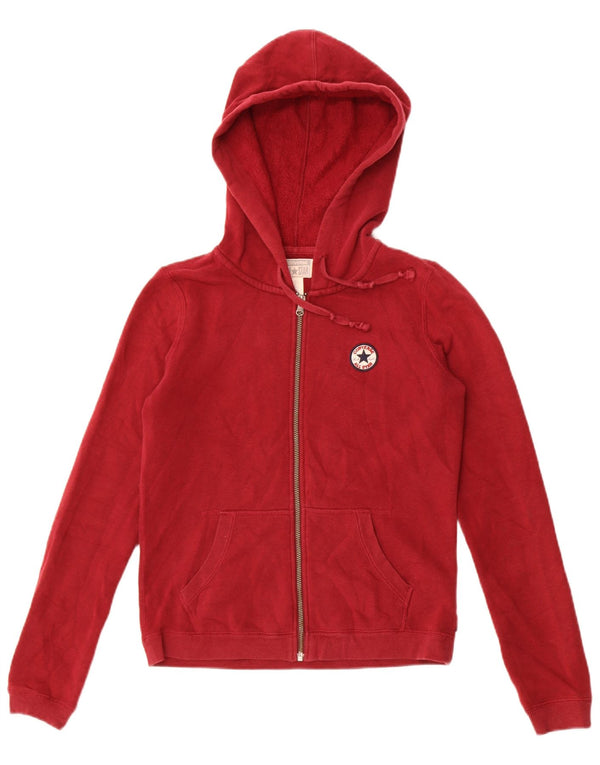 Maglione con cappuccio e zip Chuck Taylor da donna Converse UK 10 Small Maroon Cotton
