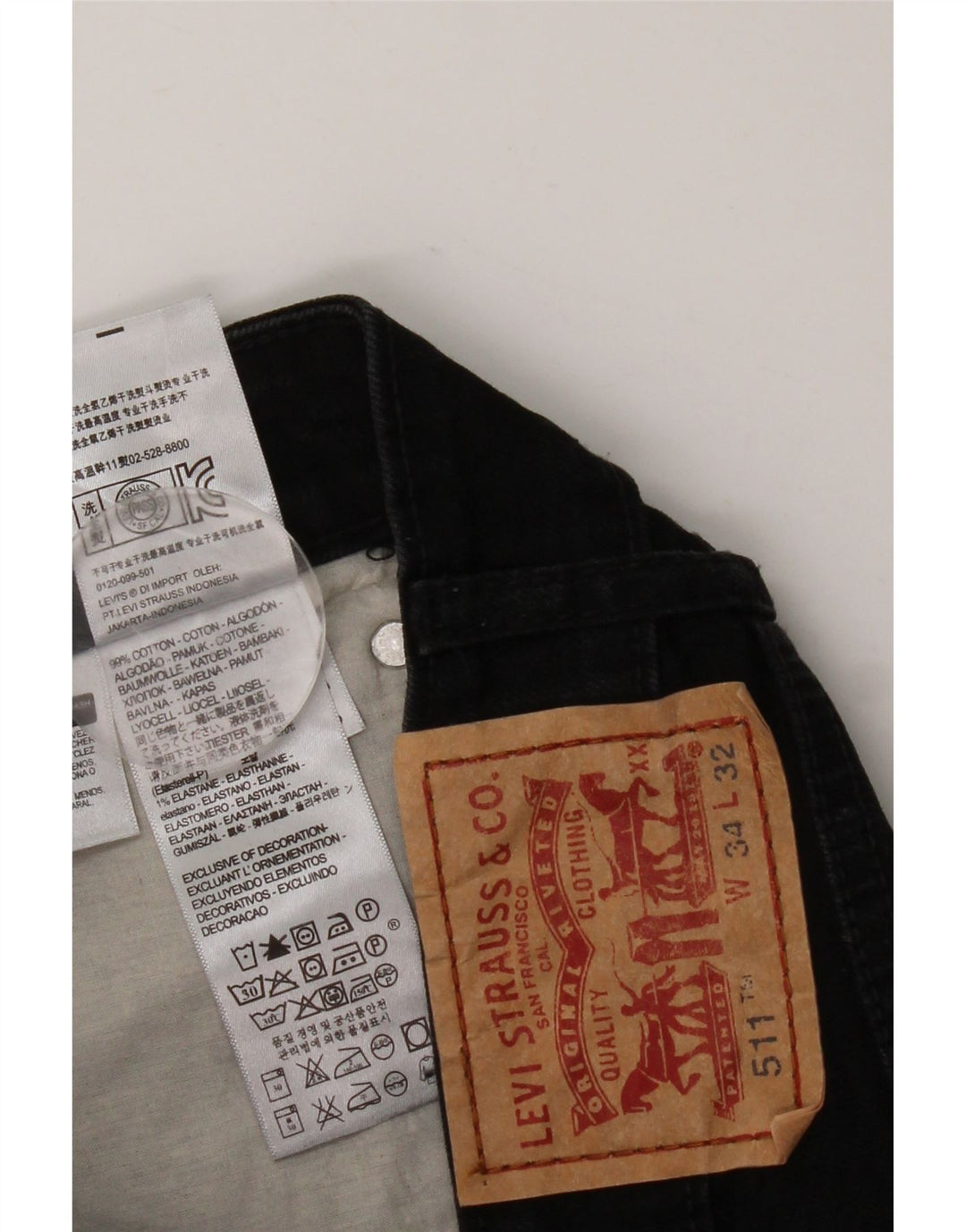 LEVI'S Jeans da uomo 511 slim W34 L32 cotone nero