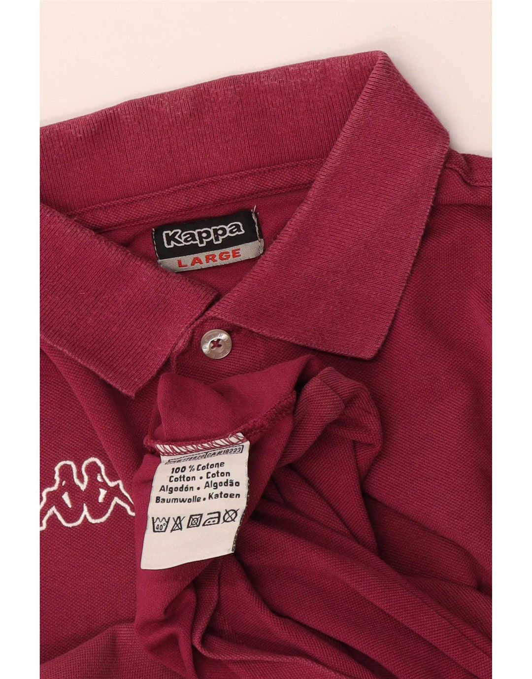Polo Kappa Uomo Large Bordeaux In Cotone