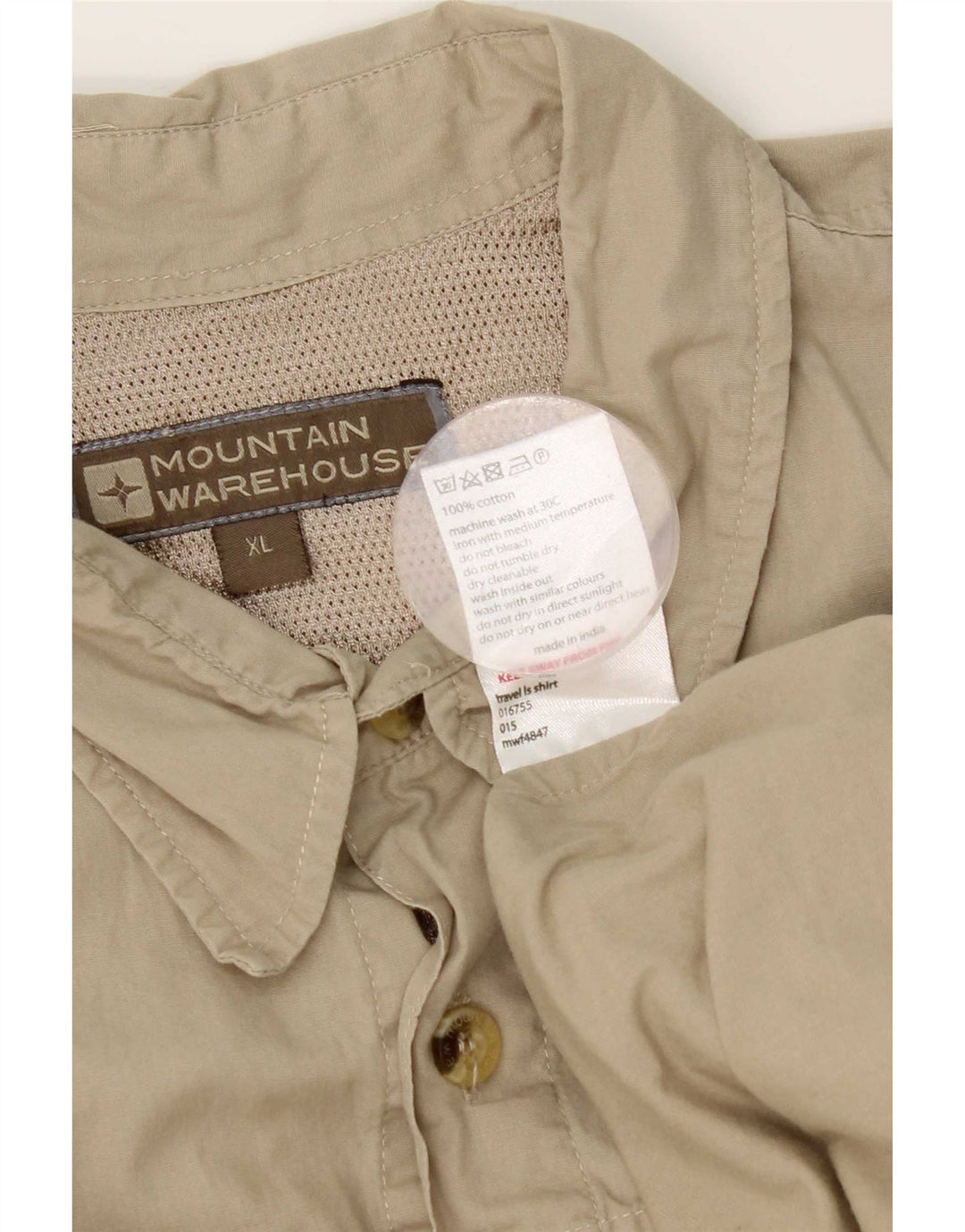 Camicia da uomo Mountain Warehouse XL in cotone beige