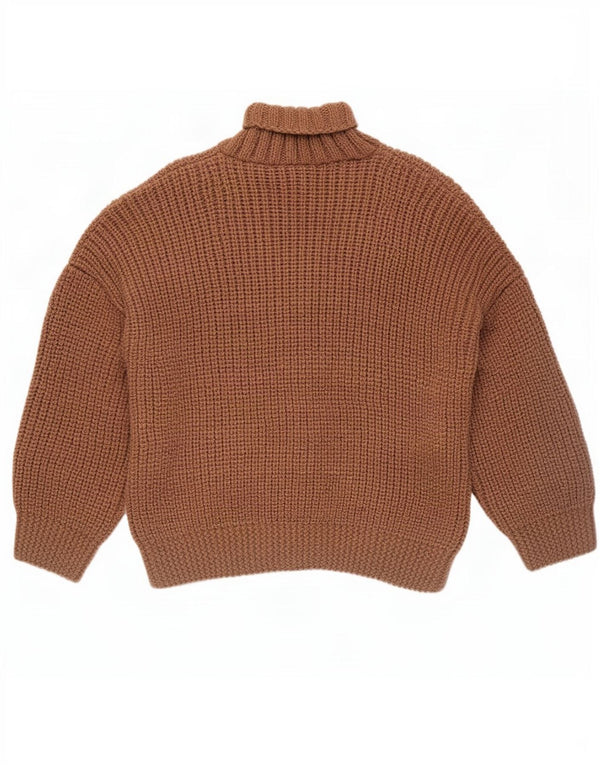 Vintage Womens Shawl Neck Jumper Sweater UK 14 Large Brown