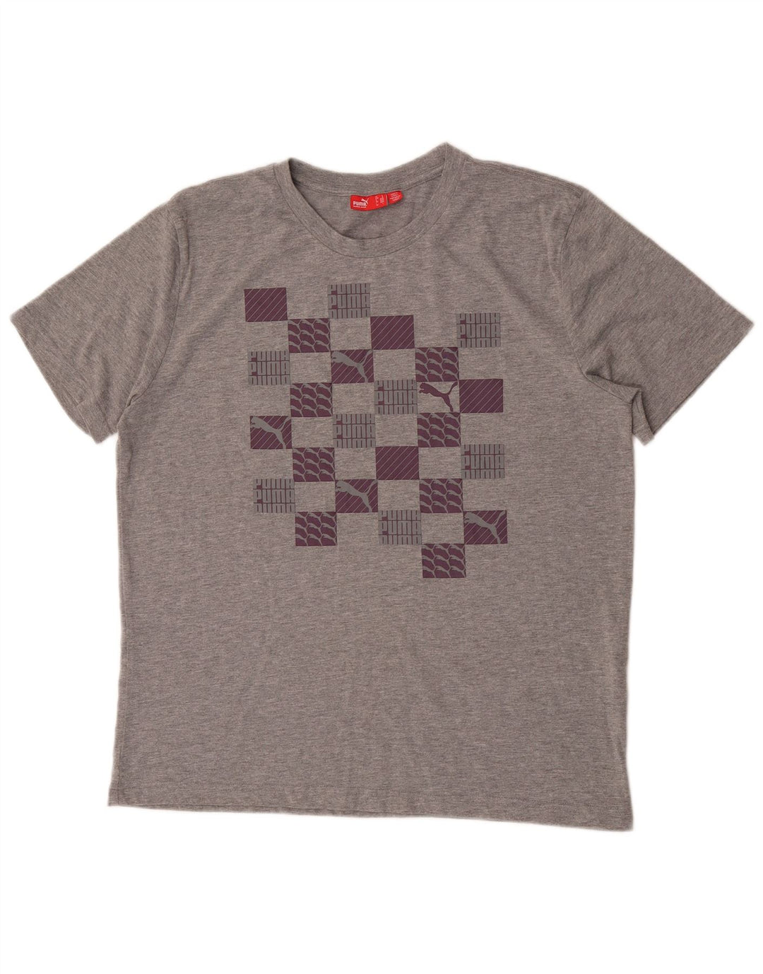 Puma T-shirt grafica da uomo Top grande in cotone chiazzato grigio