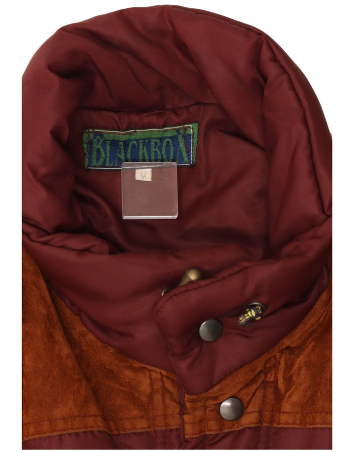 Gilet imbottito da uomo vintage UK 38 color block marrone medio