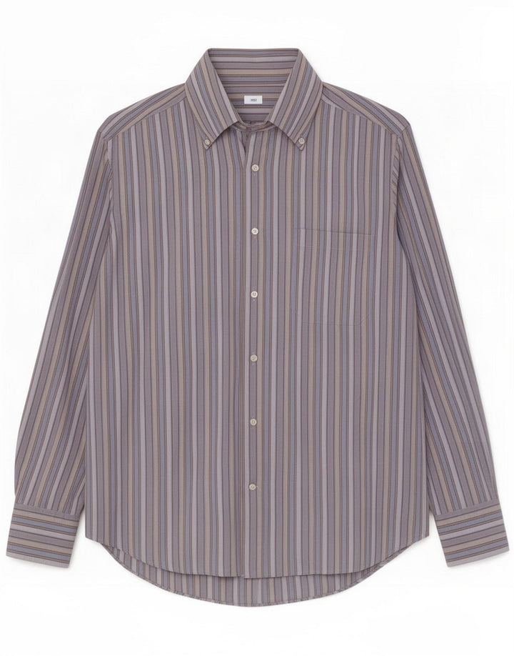 Basile Camicia da uomo taglia 40 15 Cotone a righe blu medio Classico