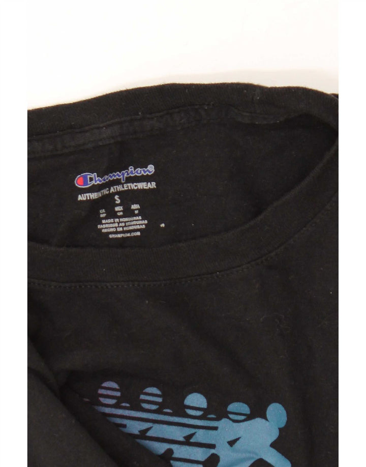T-shirt grafica da uomo Champion Top piccola nera
