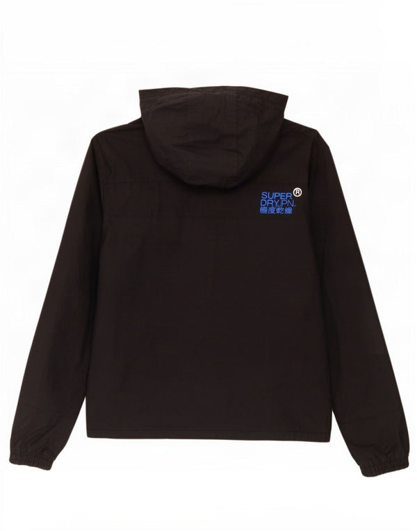 Giacca a vento da uomo con cappuccio Superdry Windcheater UK 40 Large in nylon nero