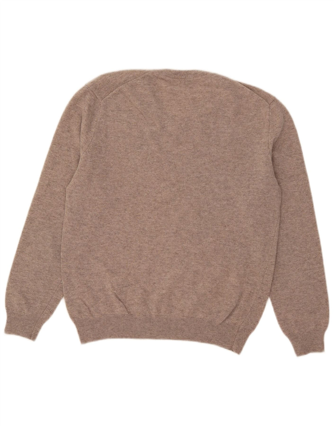 Maglione da uomo con scollo a V Benetton piccolo in lana beige