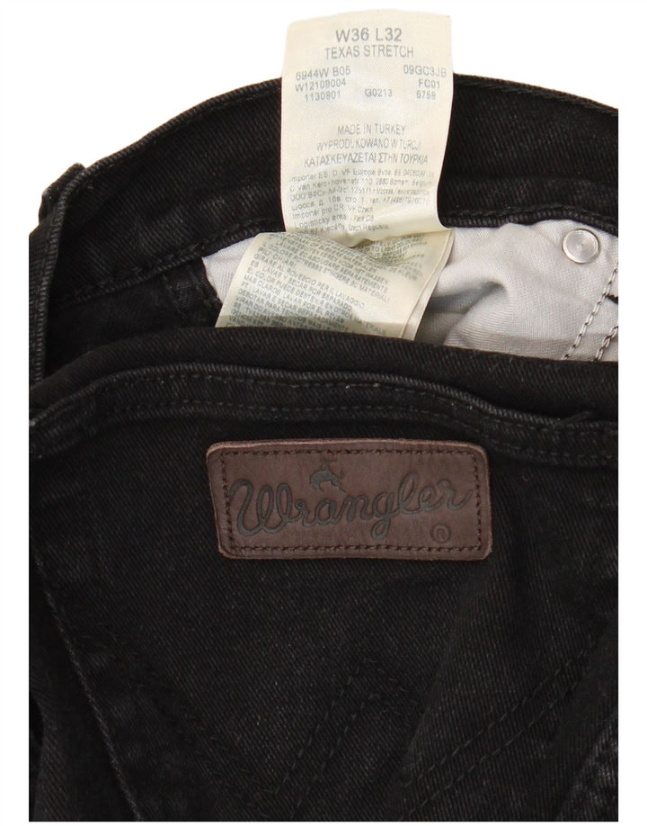 WRANGLER Jeans dritti elasticizzati Texas da uomo W36 L32 cotone nero