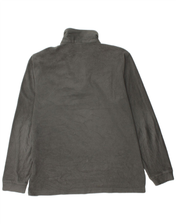BRUGI Maglione in pile da uomo con zip e collo, grande, in poliestere grigio
