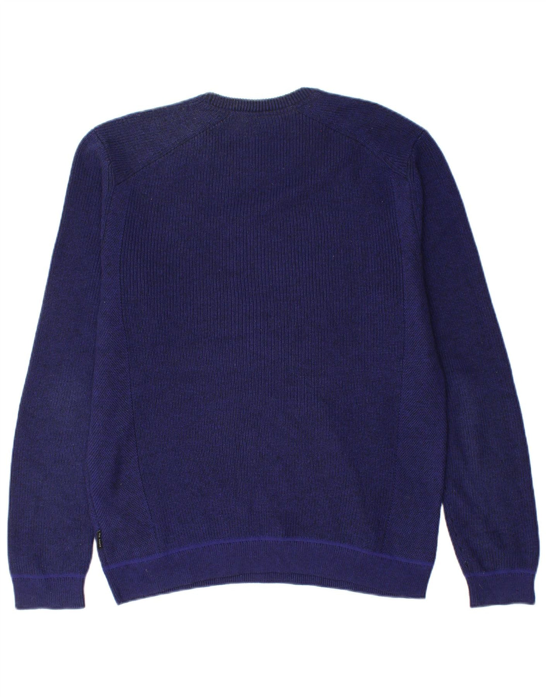 Maglione maglione girocollo da uomo Ted Baker taglia 4 grande poliestere blu navy