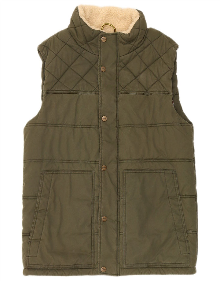 Gilet imbottito da uomo Weird Fish UK 38 piccolo poliestere verde