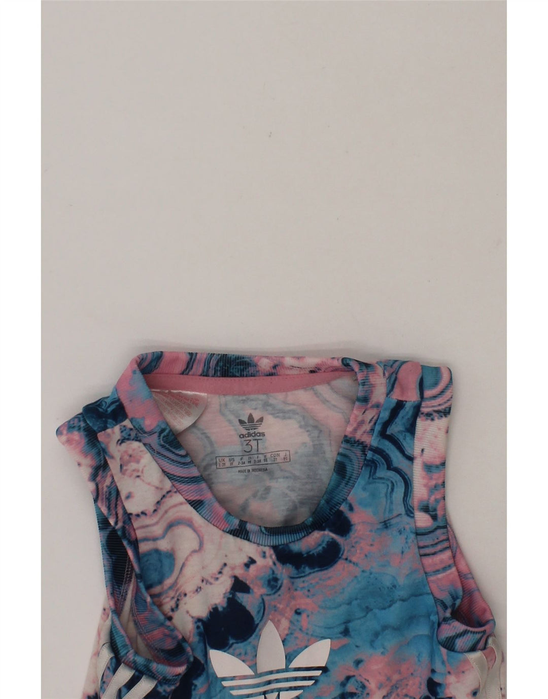 ADIDAS Girls Graphic Vest Top 2-3 Years Multicoloured Tie Dye Polyester Vintage Adidas and Second-Hand Adidas from Messina Hembry 