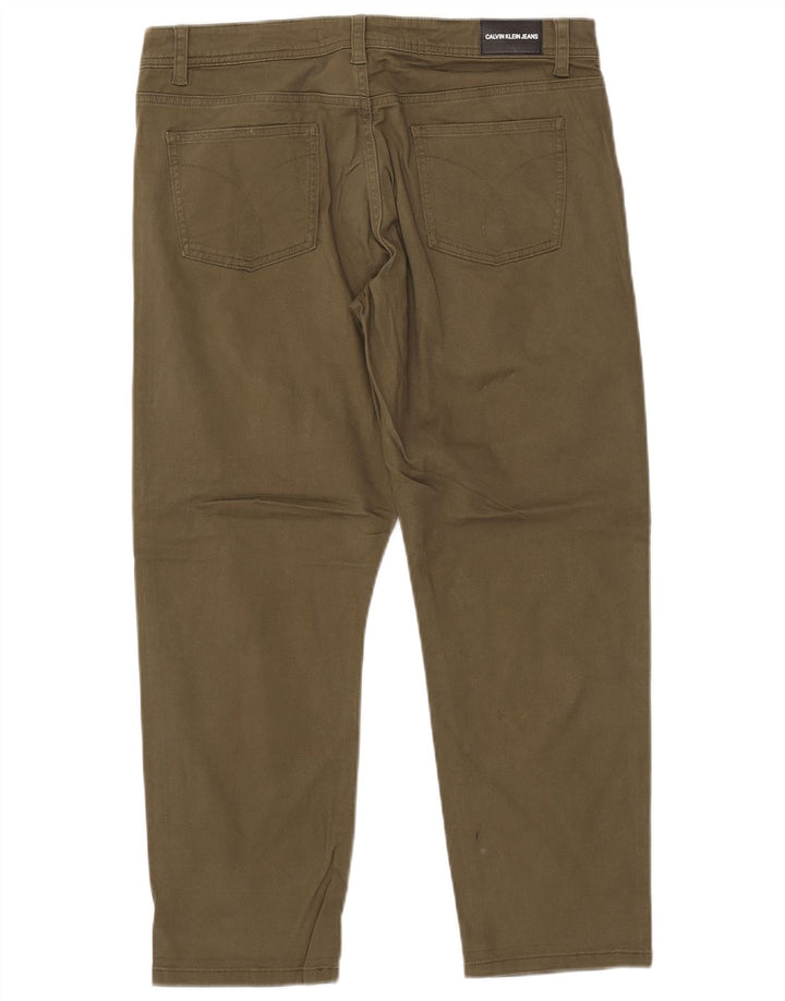 CALVIN KLEIN Pantaloni corti affusolati da donna US 12 Large W34 L26 Khaki