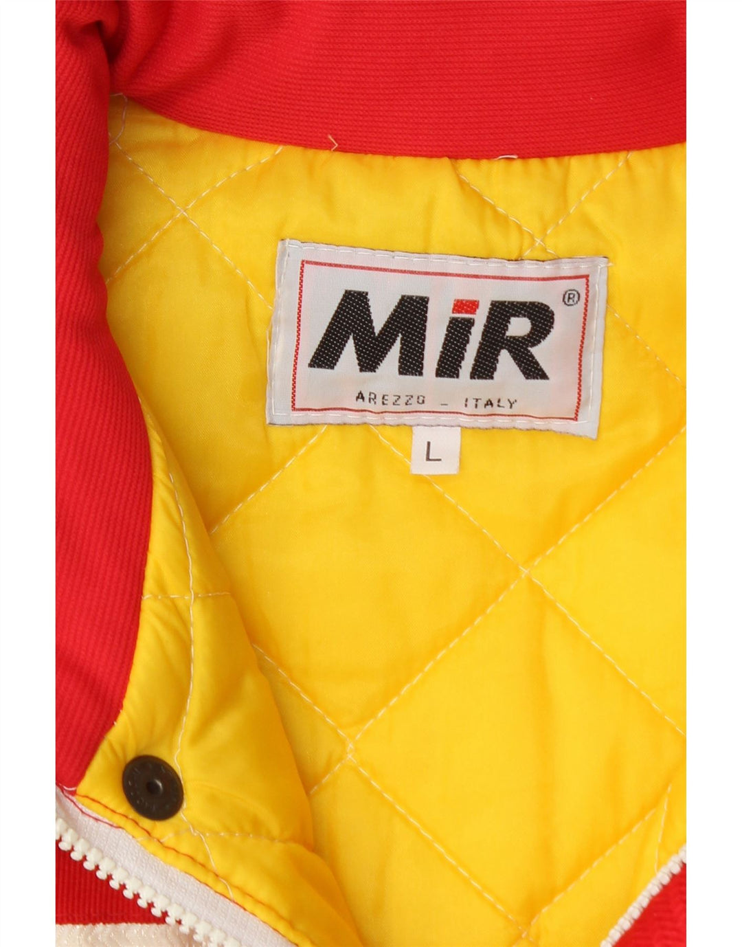 Cappotto imbottito vintage da uomo UK 40 grande color block rosso