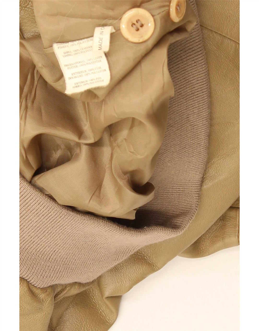 Giubbotto bomber in pelle da uomo vintage UK 42 XL Beige