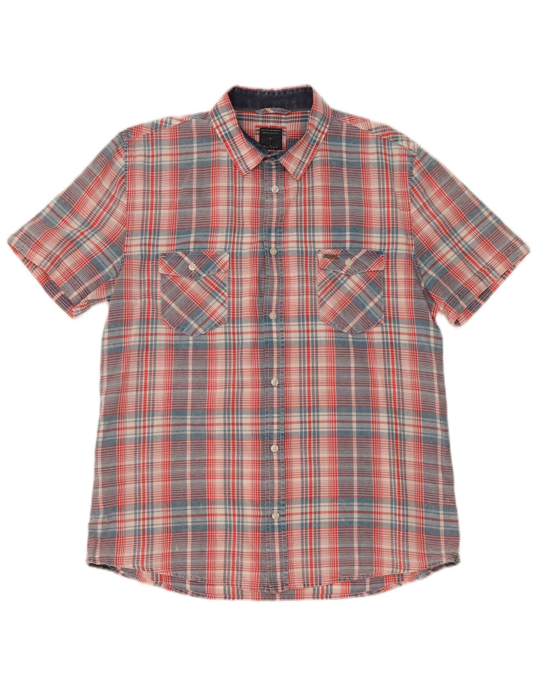 Camicia Guess da uomo a maniche corte XL in cotone scozzese multicolore