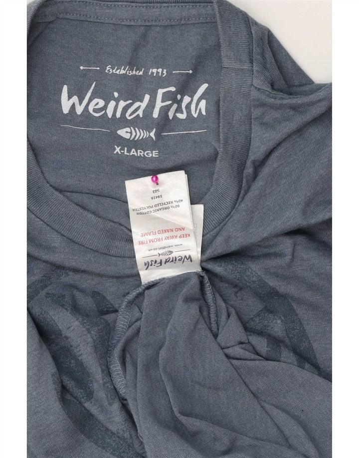 T-shirt grafica da uomo Weird Fish Top XL in cotone blu