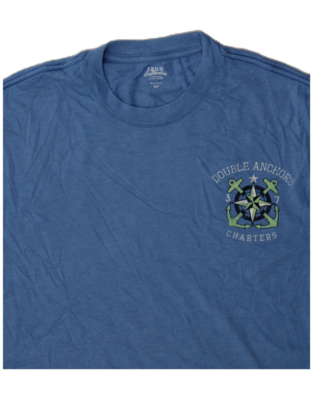 IZOD Mens Graphic T-Shirt Top XL Blue Cotton Vintage Izod and Second-Hand Izod from Messina Hembry 