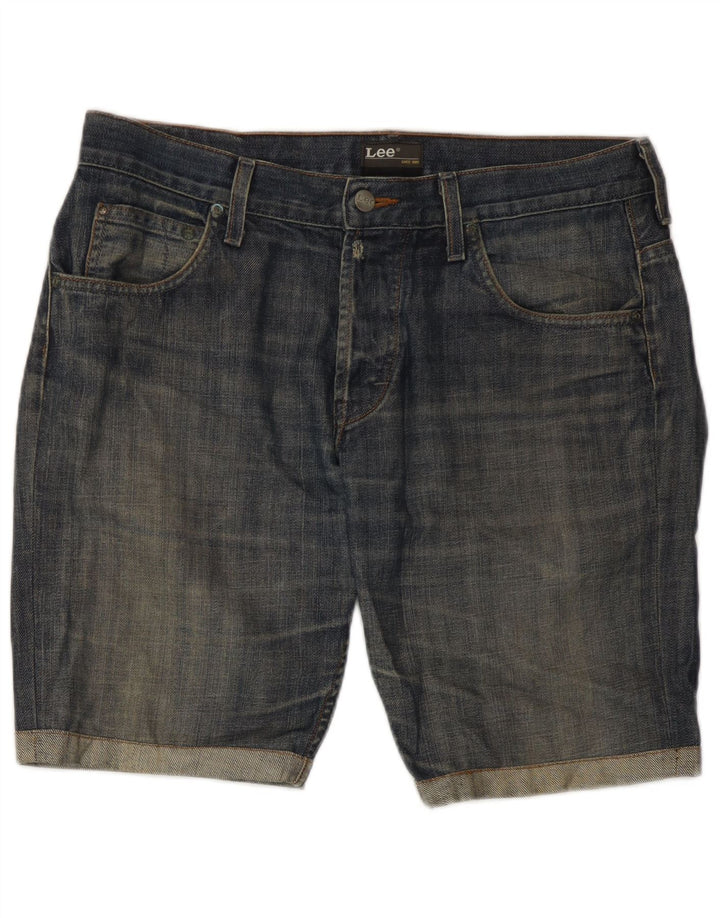 Pantaloncini di jeans Lee Knox da uomo W34 grandi in cotone blu