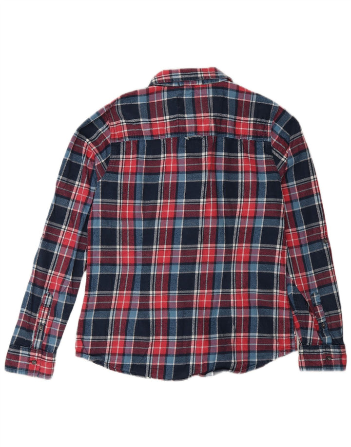 Camicia in flanella da donna Superdry UK 16 grande cotone a quadri multicolore