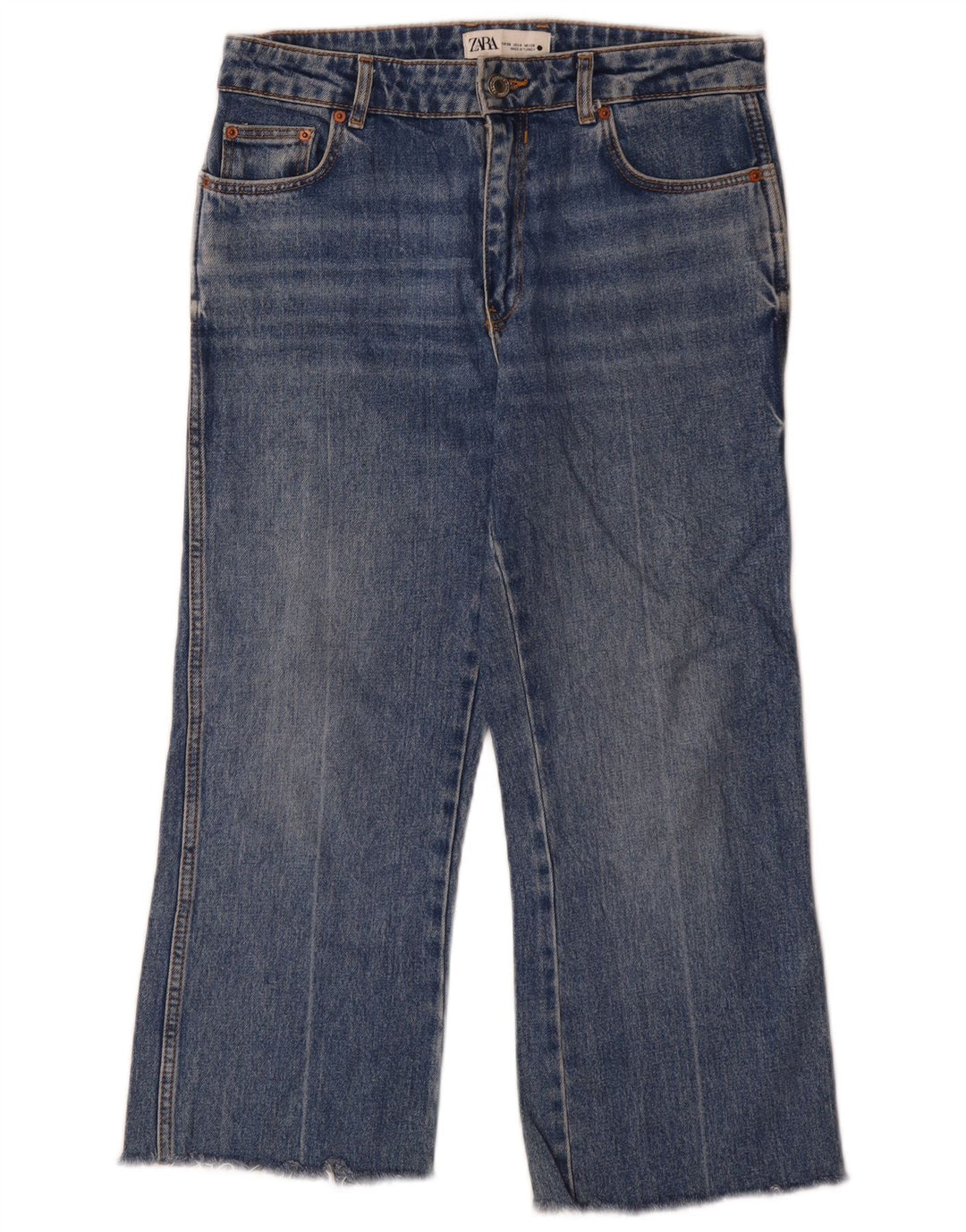 Jeans corti da donna Zara EU 36 XS W26 L26 Blu