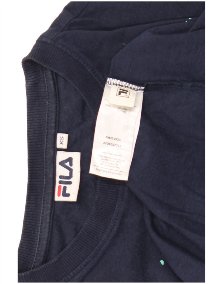 T-shirt grafica da uomo Fila Top XS blu navy