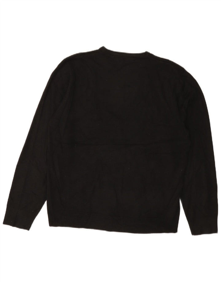 Maglione Marks & Spencer da donna con scollo a V blu Harbour UK 16 grande nero