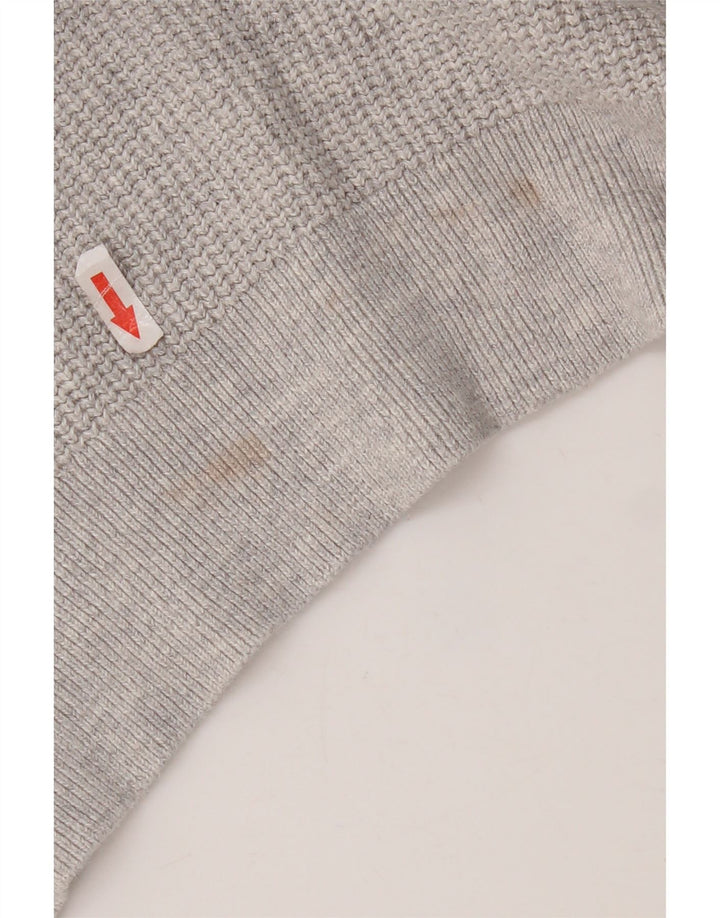 Maglione maglione girocollo da uomo Superdry in cotone grigio medio