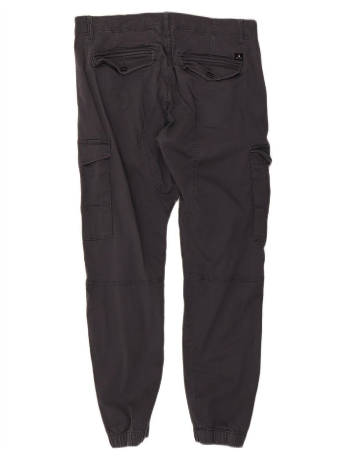 JACK & JONES Pantaloni cargo da jogging Paul affusolati da uomo W36 L29 in cotone grigio