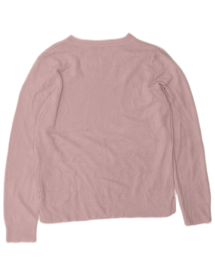 Maglione maglione girocollo da donna Marks & Spencer UK 12 Acrilico rosa medio