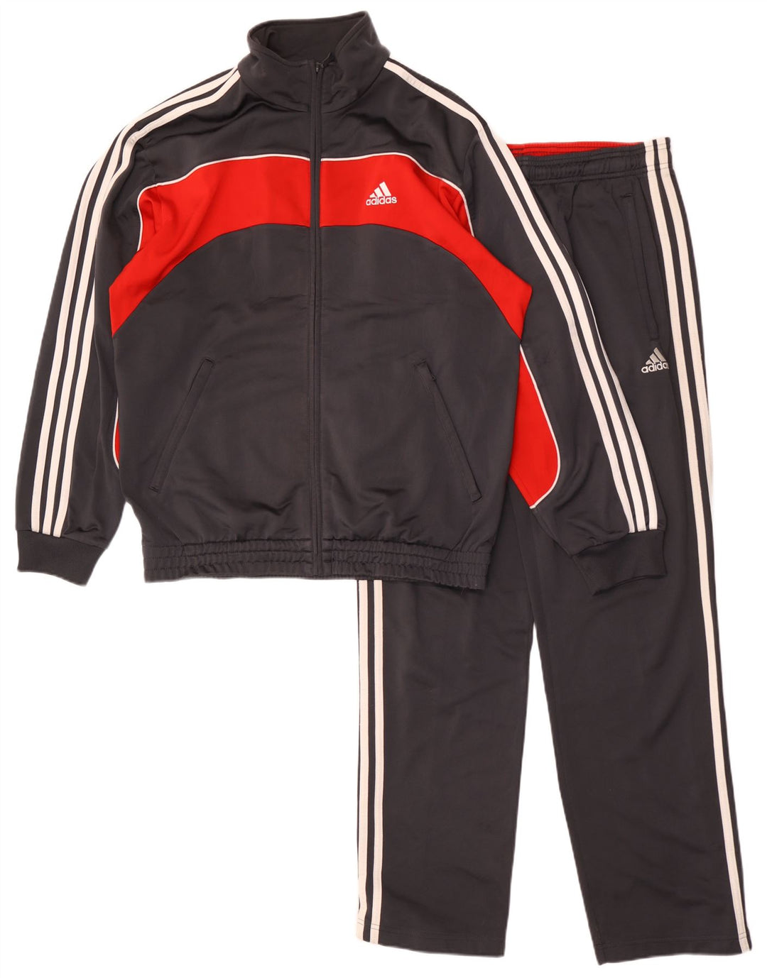Tuta intera da uomo Adidas UK 36/38 Small Grigio Colourblock Poliestere