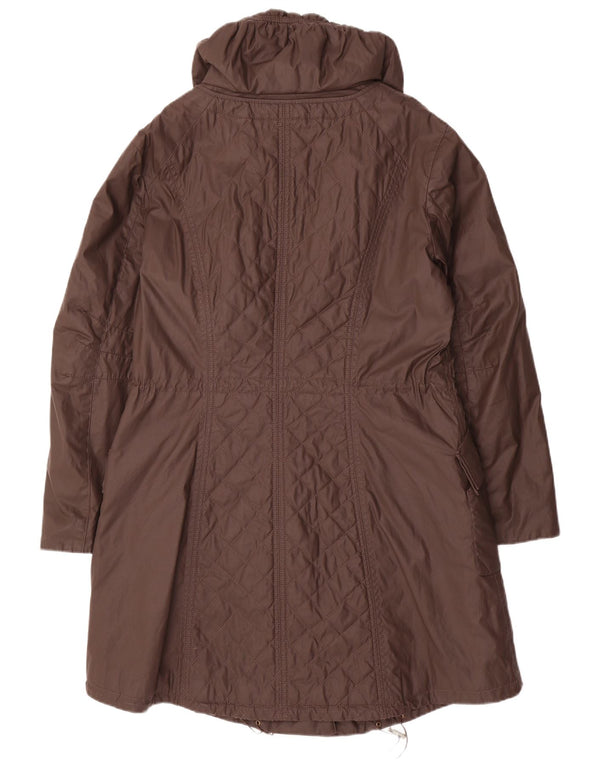 BETTY BARCLAY Womens Overcoat UK 14 Large Brown Cotton