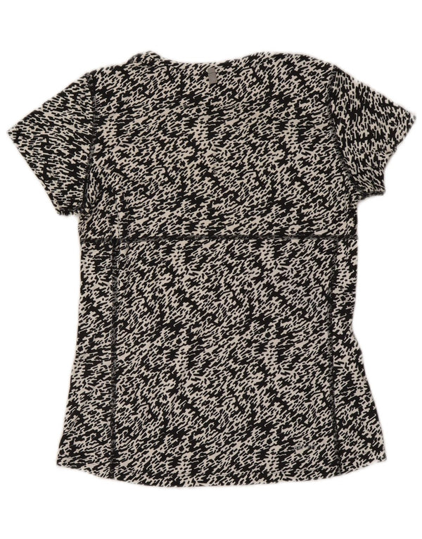 T-shirt Nike Dri Fit da donna Top UK 6 XS poliestere chiazzato nero