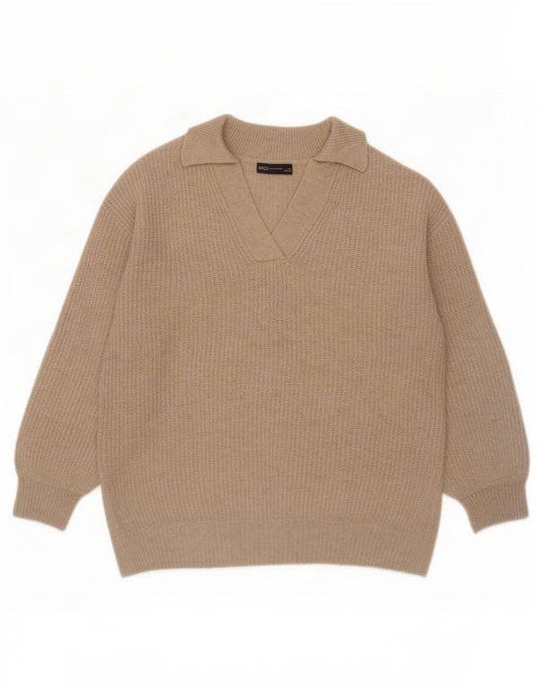 Maglione maglione collo alto da donna Marks & Spencer UK 14 Beige medio