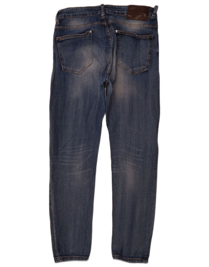 Jeans slim da uomo ZARA EU 44 Large W34 L29 Cotone blu